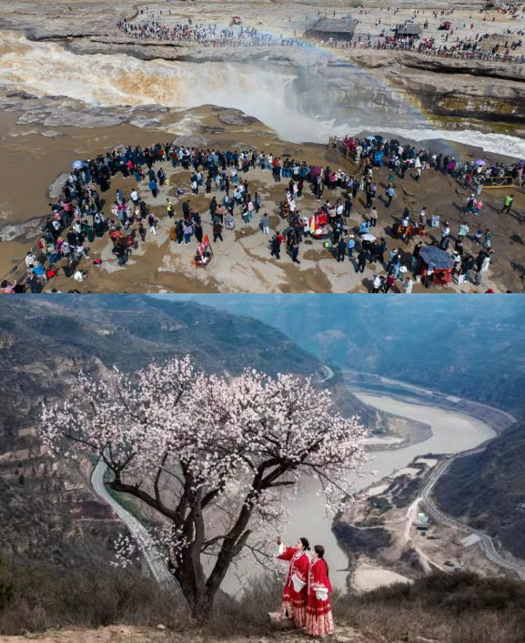 清明丨诗意绘山河 壶口瀑布游人如织