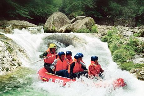 宁陕筒车湾汶水河漂流